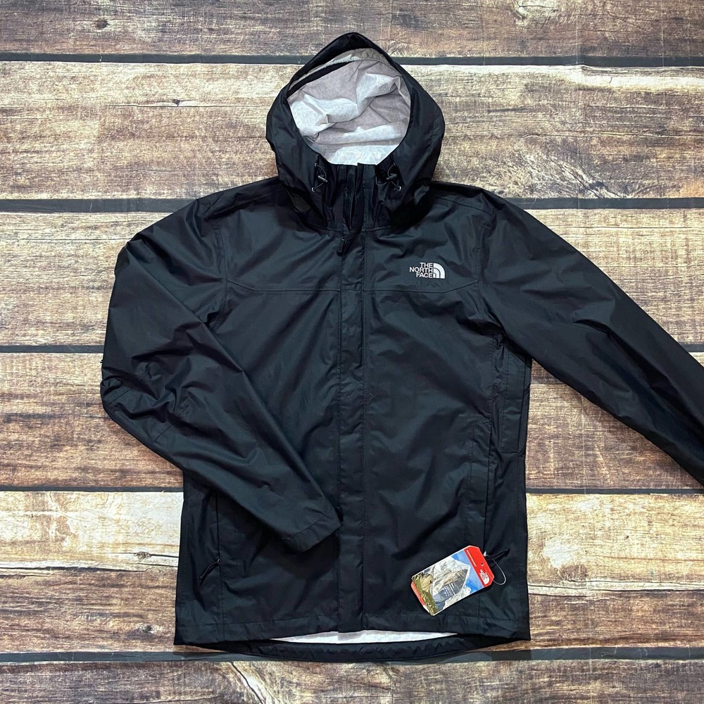 The North Face Venture Winbreaker Jacket Black Waterproof Rain Coat NWT NEW TNF